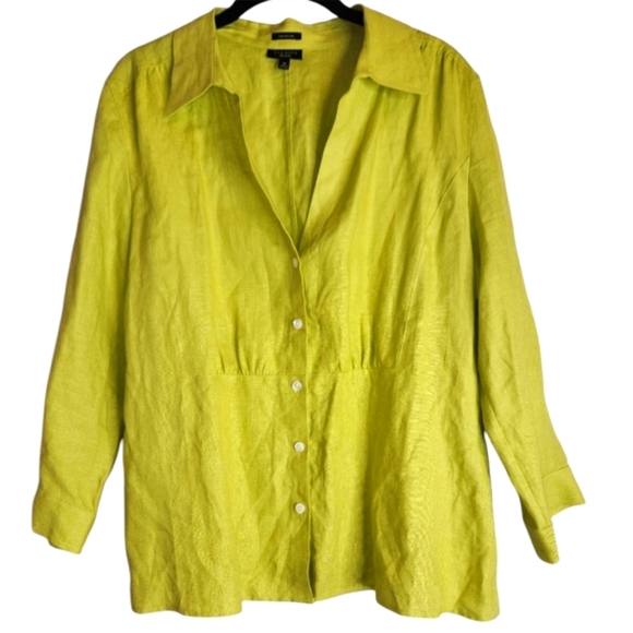 TALBOTS 100% Irish Linen Women’s Button Down Shirt, size 16 - Picture 1 of 11